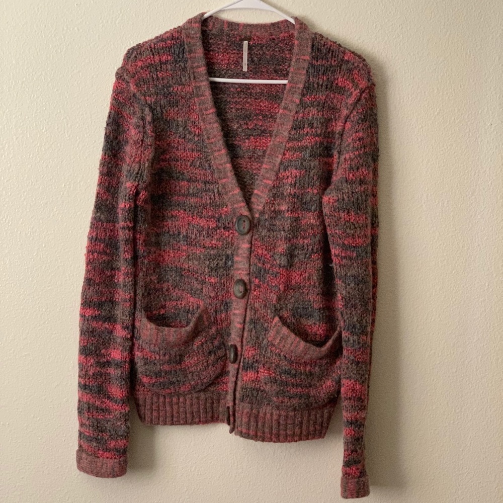 FREE PEOPLE V-NECK ALPACA AND WOOL BLEND SWEATER SIZE LARGE